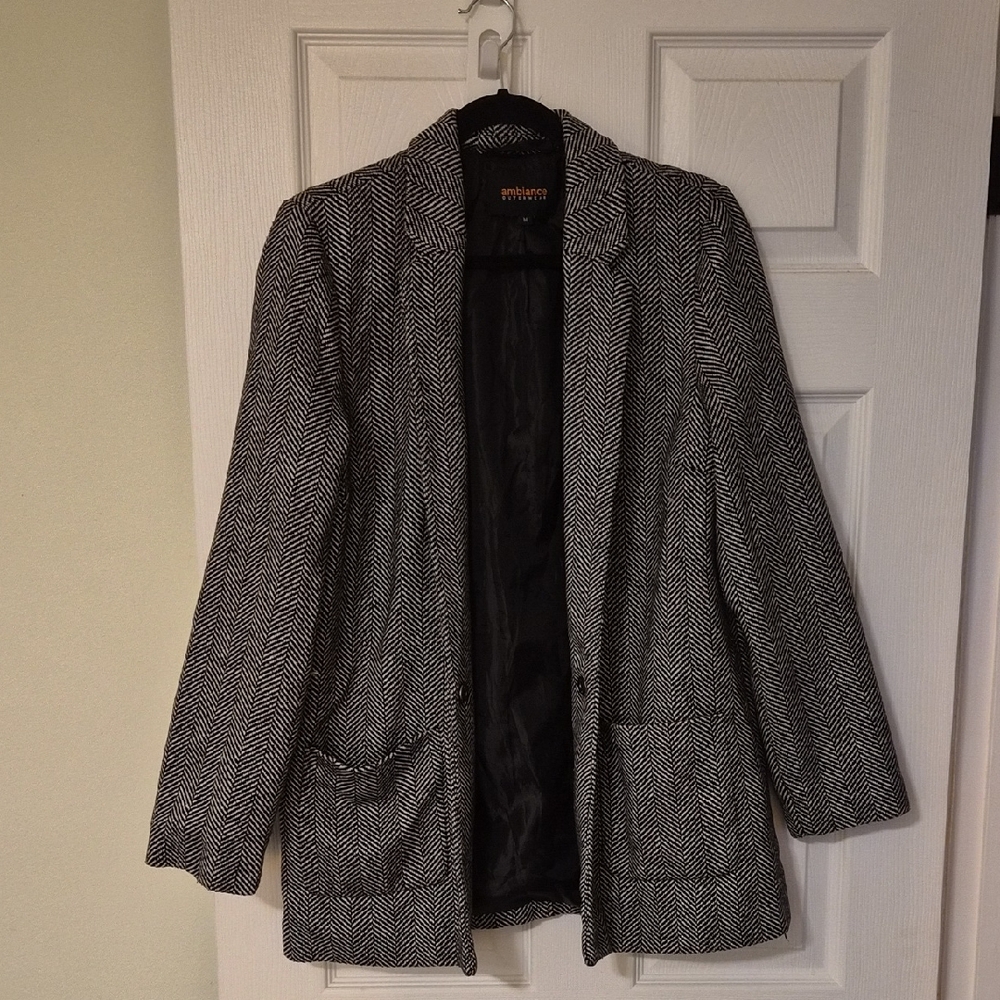 Pendleton Black and White Patterned Blazer
